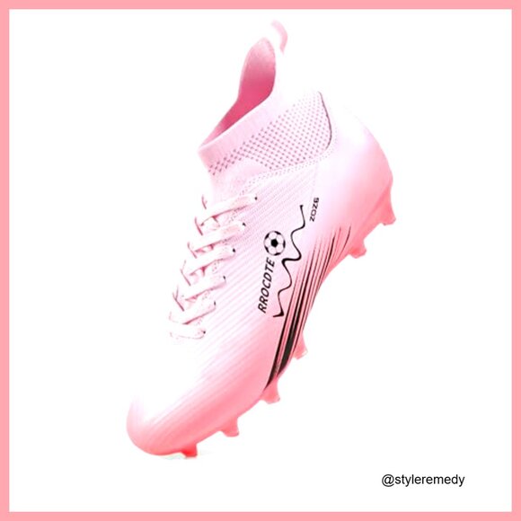 High Top Soccer Cleats with AG Long Spikes for Training